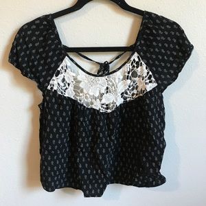 Lace and Printed Shirt